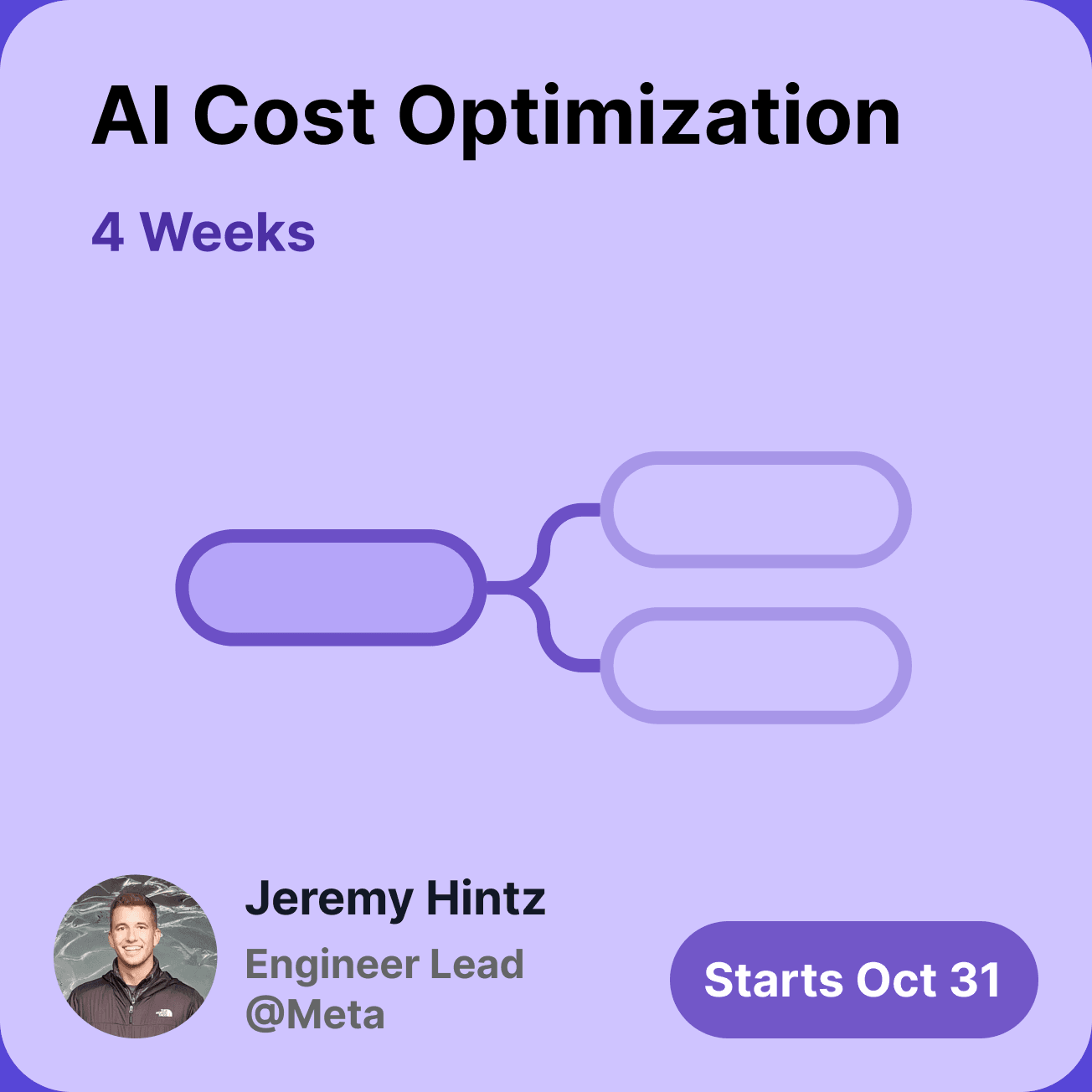 AI Cost Optimization, taught by Jeremy Hintz. Starts Oct 31.